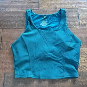 Kyodan‎ Women's Cropped Tank Padded Athletic Dark Green Built In Sports Bra